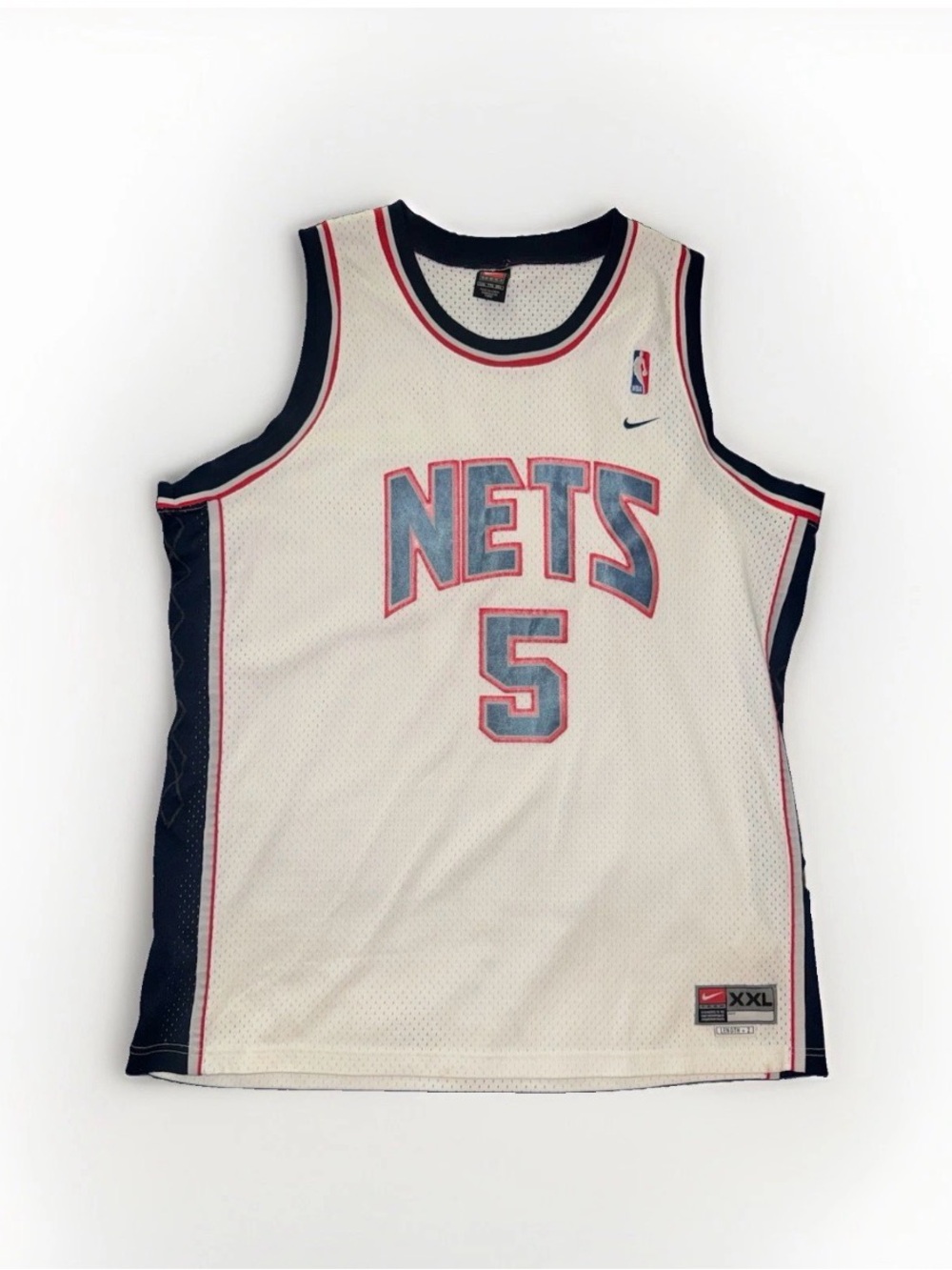 Vintage Nike Team Jason Kidd New Jersey Nets #5 Jersey XXL +2 Y2K White Authenti